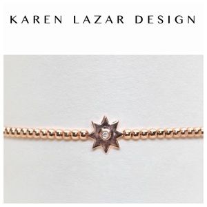 SOLD OUT! Karen Lazar 2mm YG w/ Diamond Star Bead Bracelet